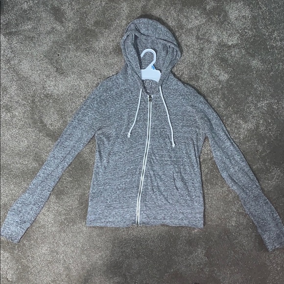 Grey Cropped Zip-Up Sweater - Picture 1 of 3
